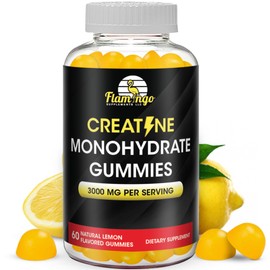 Flamingo Supplements Suplemento gomoso de creatina masticables preentrenamiento con monohidrato de creatina con sabor a limón para aumentar la...     