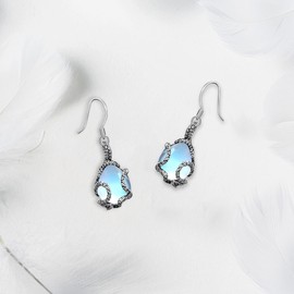 UYBNRK Octopus Earrings Octopus Gifts for Women 925 Sterling Silver Fun Moonstone Earrings for Women Tentacle Jewelry Drop Earrings