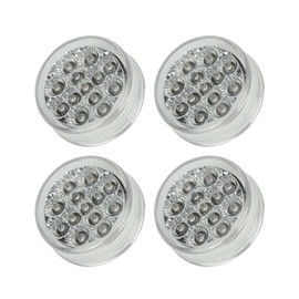 cciyu 4x 2.5inch 13 Led Clear Len Red Light Round 960-2-CR Trailer LED Clearance Marker Lights