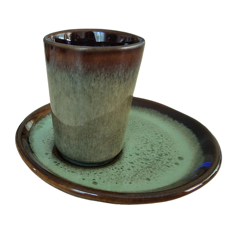 PintoCer Espresso Coffee Cups Made of White Stoneware, without Handle