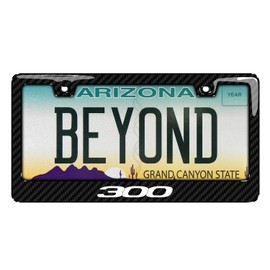 iPick Image for Chrysler 300 Black Real 3K Carbon Fiber Finish ABS Plastic License Plate Frame