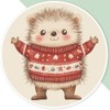 Extra Large 460mm 'Cute Christmas Hedgehog' Permanent Sticker Decal for