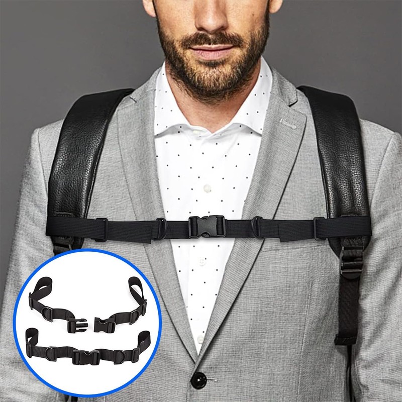 Adjustable Chest Strap Backpack, Pack of 2 Nylon Backpack Straps