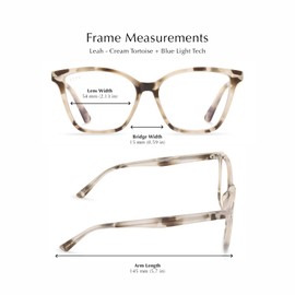 DIFF Reading glasses for Women, Lightweight Oversized Readers Leah 2.5 trendy designer blue light blocking lens, Black