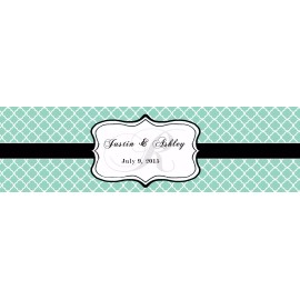 Design That Sign 100 Lucite Pattern Monogram Wedding Water Bottle Labels Engagement Bridal 8"x2"