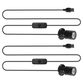 WIYETY Pack of 2 Mini Spot Light: Mini Spotlight with Switches, Small Accent Light, USB 5V 3W Spot Spotlight for Showcases, Jewellery, Shop Windows, Models (Warm White Light 3000K)