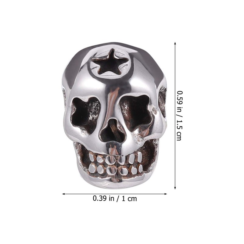 jojofuny 5Pcs Alloy Skeleton Skull Beads for DIY Jewelry Making