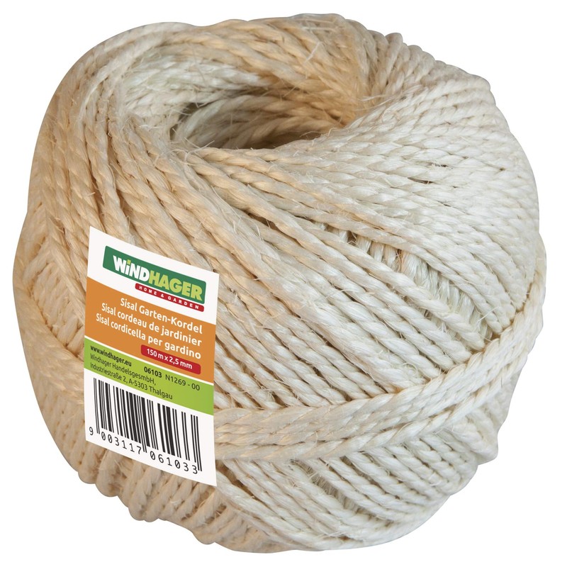 Windhager Sisal Garden Cord, Garden Cord, Parcel Tape, Craft Cord,