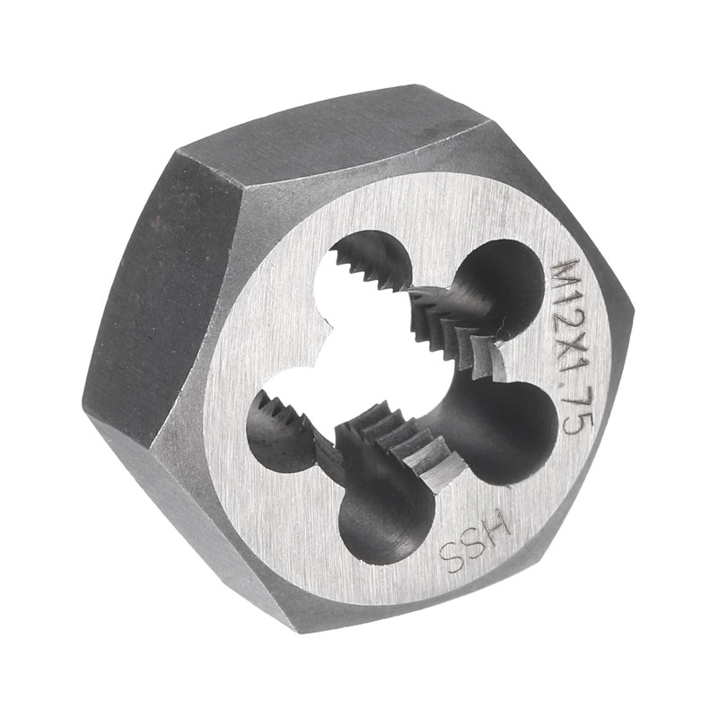sourcing map Hex Threading Die M12 x 1.75 Metric Thread