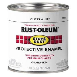 Rust-Oleum 7792730 Stops Rust Brush On Paint, Half Pint, Gloss White
