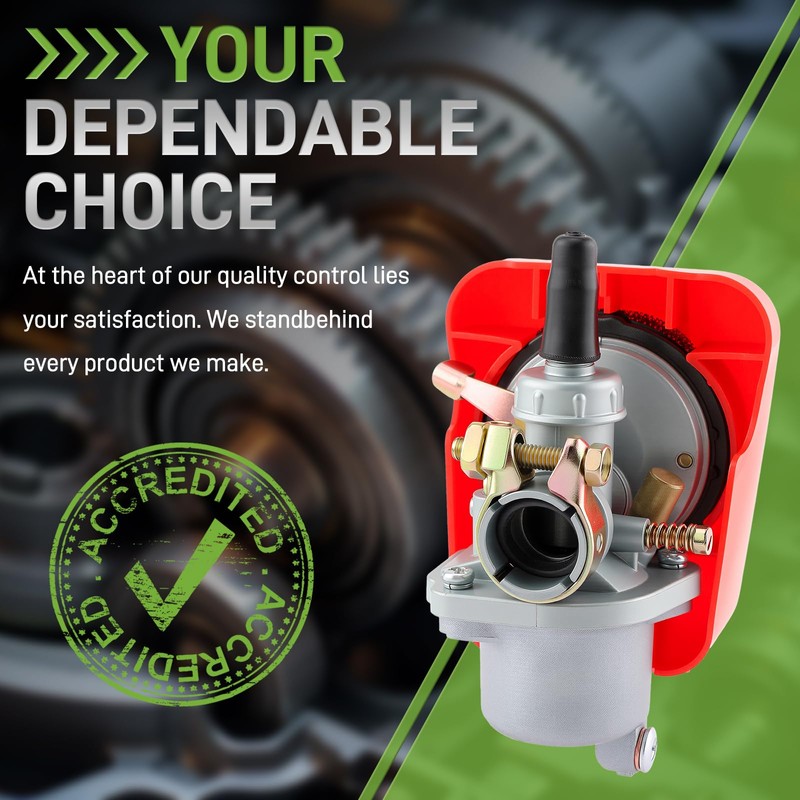 CARBBIA Red Motorized Bike Carburetor for 2 Stroke 49cc 50cc