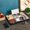 Juvale Leather Valet Catchall Tray for Men with 6 Compartments