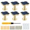6 Pack Clover Cabinet Knobs Zinc Alloy Single Hole Pulls,Four-Leaf