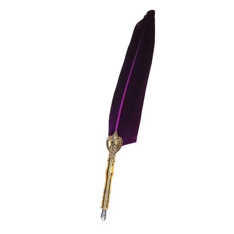 Feather Pen Exquisite Vintage Elegant Stainless Steel Smoothly Writing Wear