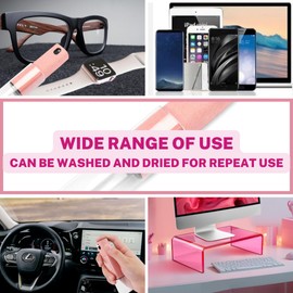 NovaMode Pink Screen Cleaner Spray – Includes Microfiber Cloth for Fingerprint & Dust Removal – Ideal for Phone Tablet Laptop PC TV & Car – Portable Travel Size Screen Cleaning Spray & Wiper - 3 Pack