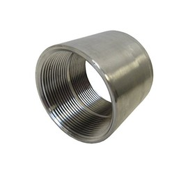 4 Inch NPT Stainless Steel Straight Coupling, 304 SS, Female Thread, Class 150 Pipe Fitting, for Connecting Equal Size Pipes