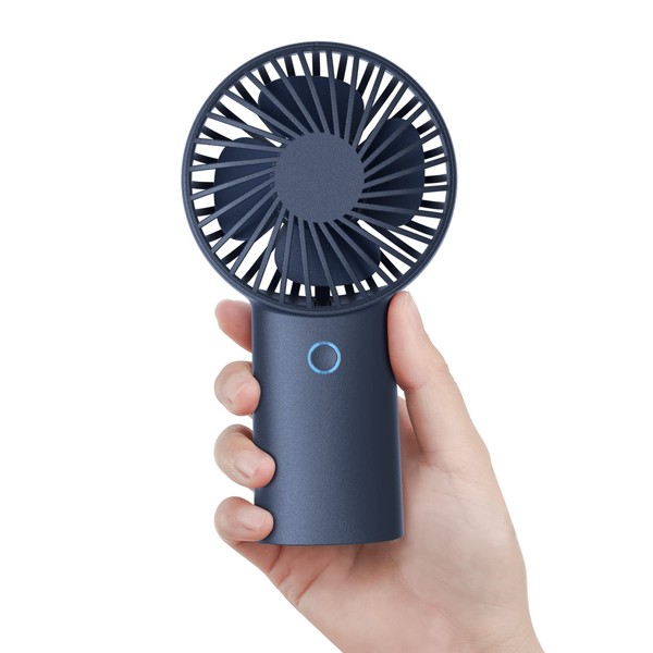 JISULIFE 4000mAh Ventilateur à main, Mini Ventilateur Portatif, Petit Ventilateur Rechargeable USB [temps de travail 5-20H] ventilateur personnel à piles avec 3 vitesses pour extérieure/bureau-bleu