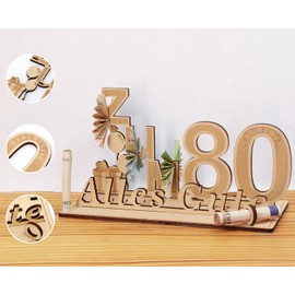 Giftota Money Gifts Birthday 80th Gifts for 80th Birthday Man Woman 80th Gifts Wooden Decoration