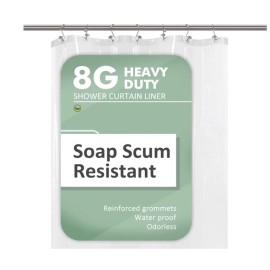 Barossa Design Small Shower Curtain Liner for Stall Size 36 x 72 8G Heavy Duty PEVA Narrow S...