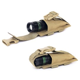 DONGKER Tactical Flashlight Pouch,Waterproof Torch Holster with Buckle for Outdoor Camping, Hiking, Hunting (9mm)
