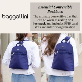Baggallini Essential Convertible Backpack, Charcoal Gray