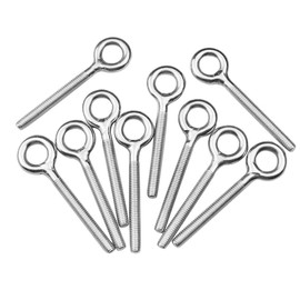 oupados Pack of 10 M4 304 Stainless Steel Eye Bolts Closed Screw Round Screw Eye Bolts Silver