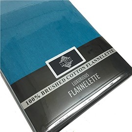 La Ritzy Thermal Flannelette Brushed Cotton Flat Sheet Plain (Teal, Super King Flat Sheet)