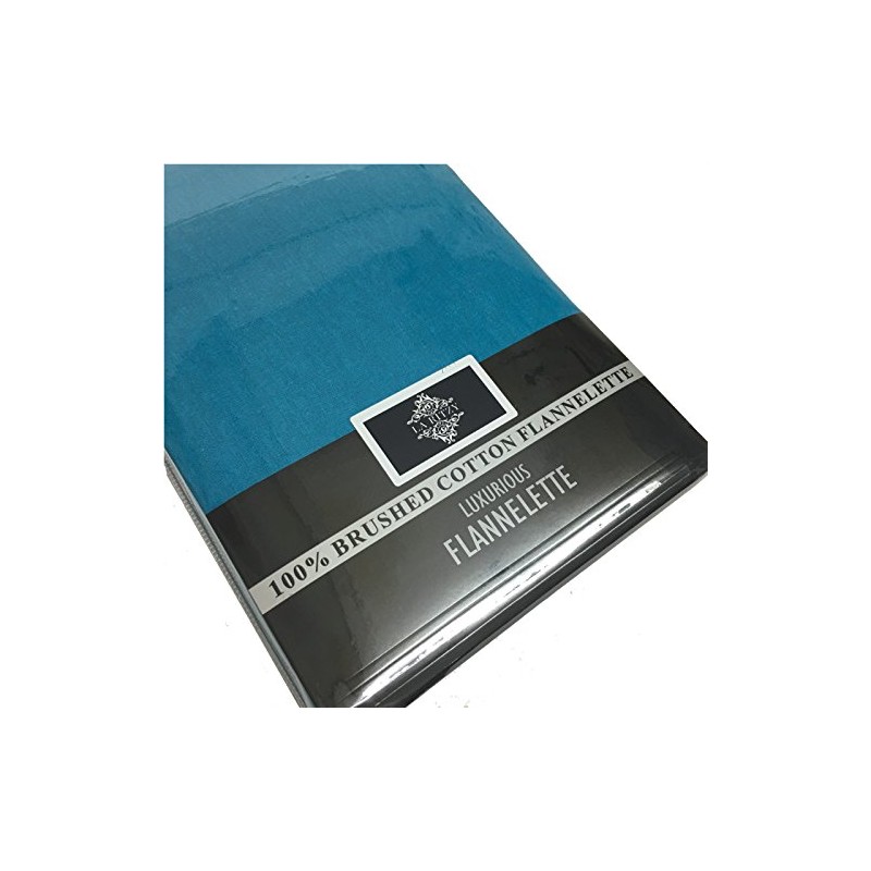 La Ritzy Thermal Flannelette Brushed Cotton Flat Sheet Plain (Teal,
