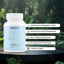 Generic Mars Surgemax Natural Capsules with Shilajit & Safed Musli | Supports Energy, Strength & Immunity | for Active Lifestyle | 180 Capsules | Pack of 3