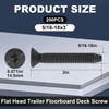 Blulu 200 Pcs Flat Head 5/16-18x3'' Trailer Deck Screws T40