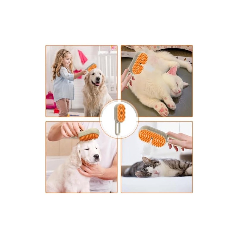 Cepillo para Perros y Gatos,Cepillo De Vapor 3 En 1,Para