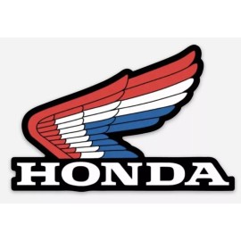 Custom Classic Honda Logo Die cut STICKER Dirt Bike MX Vintage Red White Blue