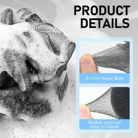 HOHOLEU Loofah Bath Sponge for Shower, exfoliating Body Scrubber Shower Ball, Shower Puffs for Body, 2in1 Design loofah for Men （2Pack）