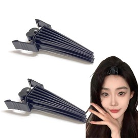 HUIKKJP Hair Volume Pincher, Enhances Volume at Roots, Center Part, Supports Long and Short Hair, Convenient, Natural Rise, Improves Hair Volume, Improves Thinning Hair, Unisex, Essential (Black, 2