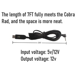 SZFMSWE Radar Detector Power Cord Compatible with Cobra RAD 480i 350 380 450 Uniden DFR1 DFR3 DFR5 Whistler etc Radar Detector （7FT）