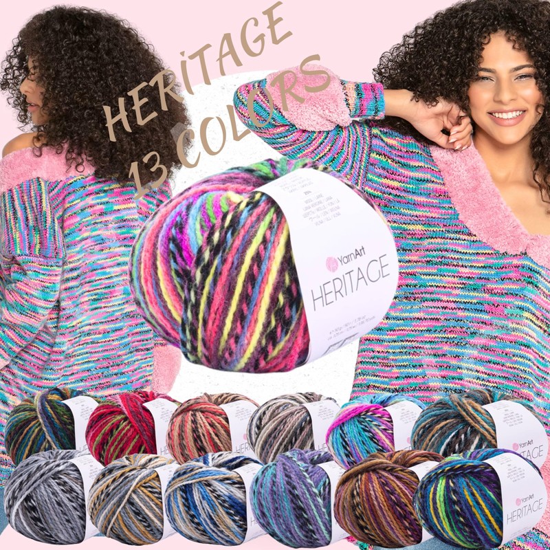YarnArt - Hilo de lana abigarrada - Hilo de peso