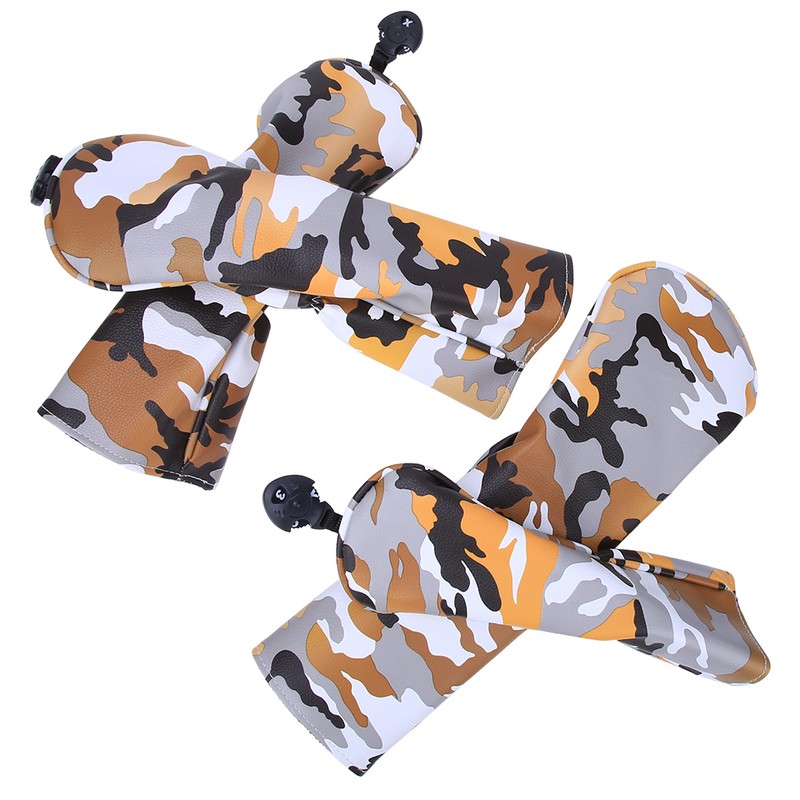 4PCS PU Leather Camouflage Waterproof Thicken Lining Golf Putter Head