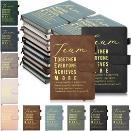 Roowest 20 Pcs Team Gifts for Employees Bulk Appreciation Gifts A5 Leather Notebooks May You Proud of The Work You Do Journals for Valentine‘s Day Secretary Coworker Volunteers(10 Color,Team)