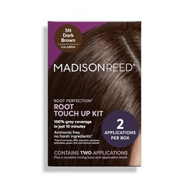 Retoque permanente de raíces Root Perfection, castaño oscuro 5N Calabria, 10 minutos para cubrir las raíces con canas al 100%, tinte para cabello sin 