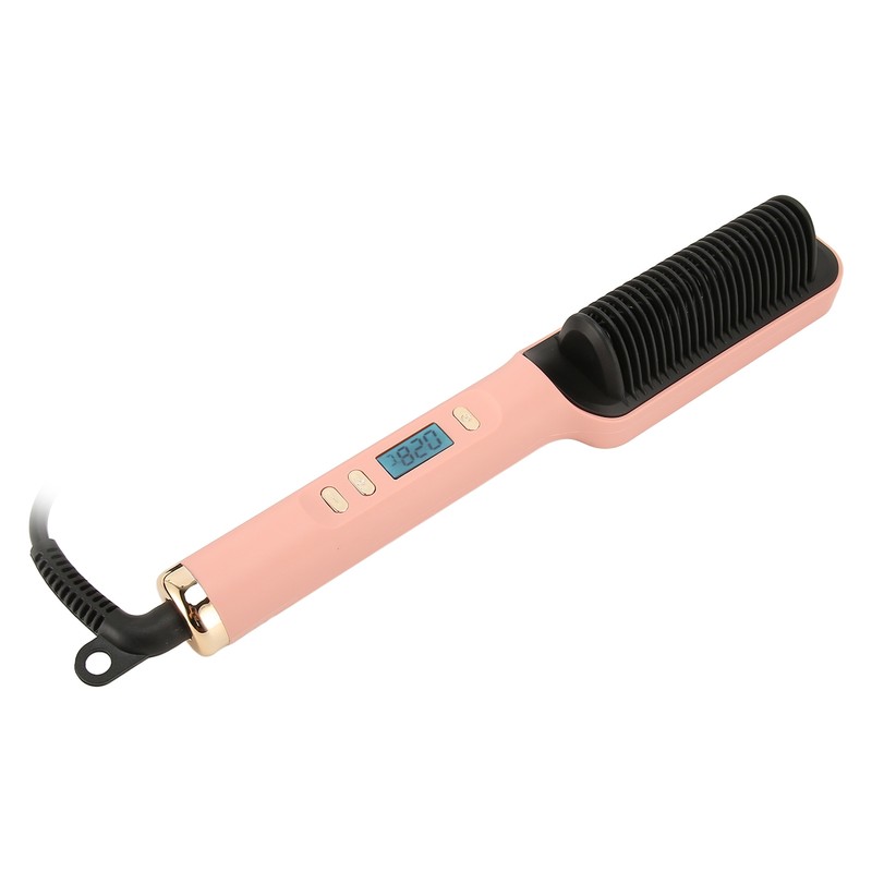 Hair Straightening Brush PTC Even Heating LCD Hair Straightener Brush