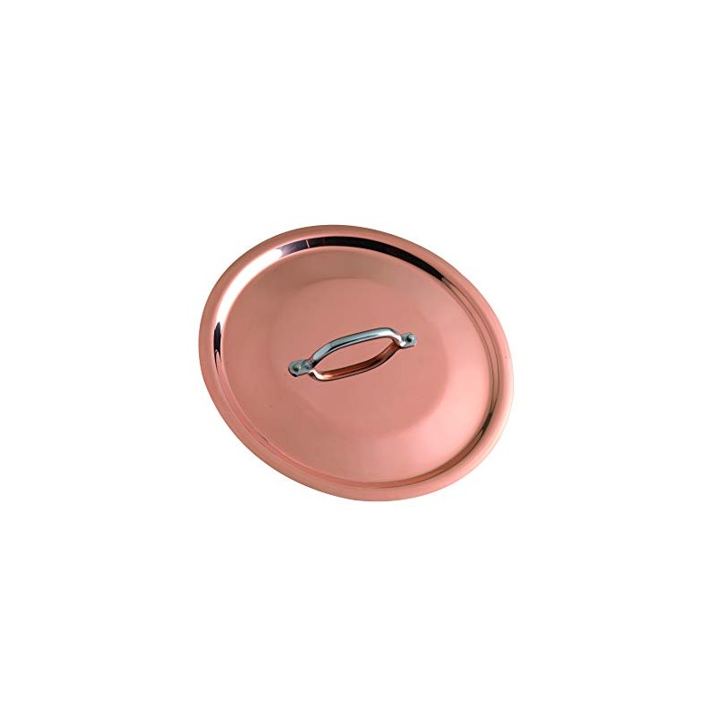 Pentole Agnelli Copper Induction Flat Lid With Steel Bridge, Diameter