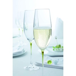 Leonardo La Perla Flute Champagne Glass, 7 ounce, Green