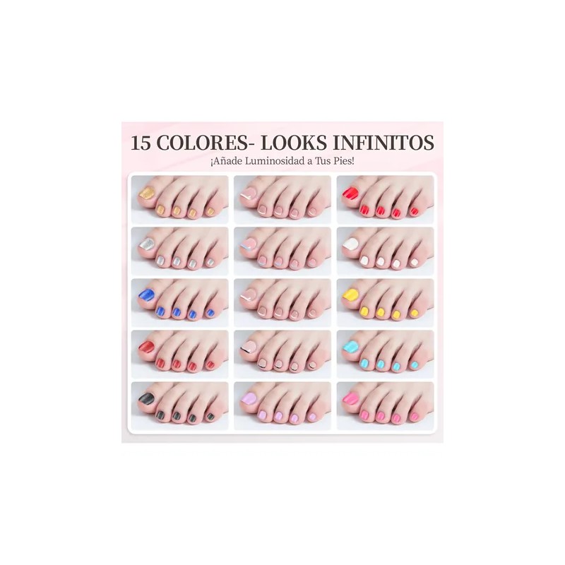 Kit Pedicura Uñas Postizas Para Pies Con Pegamento 360pcs
