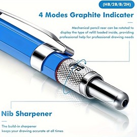 JOMPENS 6pcs/set 2.0mm Mechanical Pencils Set with Color Lead Refills Creative 2B Art Sketch Drawing Painting Automatic Pencil Office Supplies