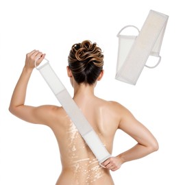 ElevateTech Loofah Back Scrubbing Towel, Exfoliator Long Grid Sponge Loofah Elasticity Shower Scrubber Accessories Suitable Shower Bathroom Men Women Skin Clean (Beige)