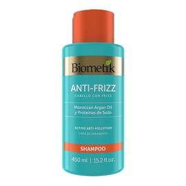 Biometik Anti-Frizz, Shampoo para Cabello con Frizz, Elimina el Frizz, Desenredo Inmediato y Máxima Hidratación, con Morrocan Argán Oíl y Proteínas de Seda, 450 ml