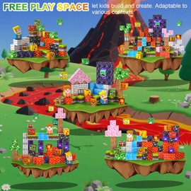 Magnetic Building Blocks 100 Pieces 2 cm Magnetic Building Blocks for Children from 3 Years Blocks, Montessori Toy Magnets Children, Magnetic Building World Birthday Gift from 3 4 5 6 7 8 9 10 11 12