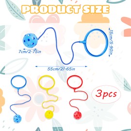 XLTXWD 3PCS Ankle Skip Ball for Kids, Skip Ball Set, Swing for Coordination Training, Fun Fitness Activities, Solo Workouts and Group Play