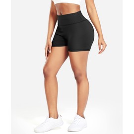 RIOJOY Women's Booty Shorts, Scrunch Butt Short Leggings, Sexy Figure-Shaping Sports Shorts, Cycling Shorts, Hot Pants, A01 - Black