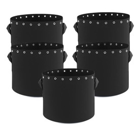 Molgoc 2 Gallon Plant Grow Bags 5-Packs with Holes,Thichkened Non-Woven Aeration Fabric Pots with Handles - Reinforced Weight Capacity